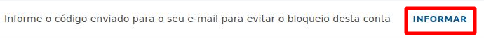 Captura de tela de um banner que pede para confirmar um código e chama a atenção para o botão &ldquo;Fornecer&rdquo;.